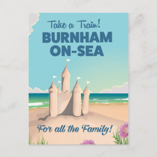 BURNHAM-ON-SEA サンドキャスル トラベルポスター ポストカード