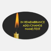 Burning CandleとYour Text Version 2 楕円形シール (正面)