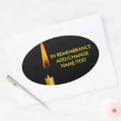 Burning CandleとYour Text Version 2 楕円形シール (封筒)