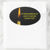 Burning CandleとYour Text Version 2 楕円形シール (バッグ)