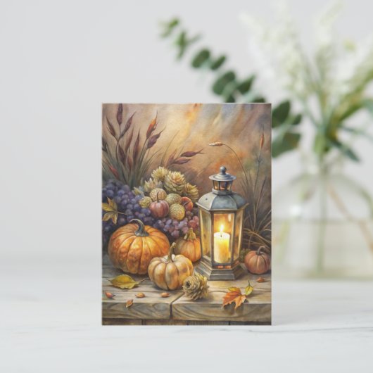 Burning Candle Welcome Fall シーズンポストカード (スタンド正面)