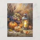 Burning Candle Welcome Fall シーズンポストカード (正面)