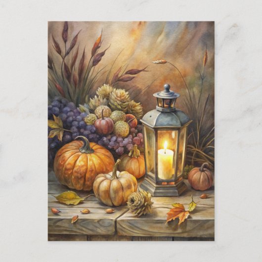 Burning Candle Welcome Fall シーズンポストカード (正面)