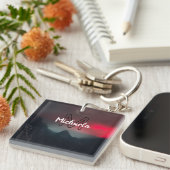 Burning clouds, fog and mountains monogram in sky キーホルダー (正面右)