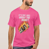 Burning Dollar Statement Tee – Bold Anti-Greed Gra Tシャツ (正面)