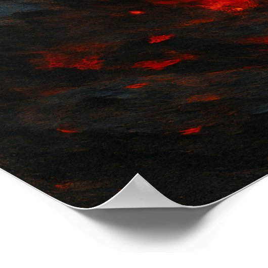 Burning Embers - Volcanic Abstract Texture Art ポスター (角)