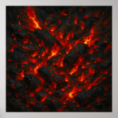Burning Embers - Volcanic Abstract Texture Art ポスター (正面)
