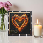 Burning Heart Holy Spirit Divine Romans 5:5 スクエア壁時計