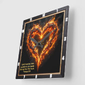 Burning Heart Holy Spirit Divine Romans 5:5 スクエア壁時計 (傾斜)