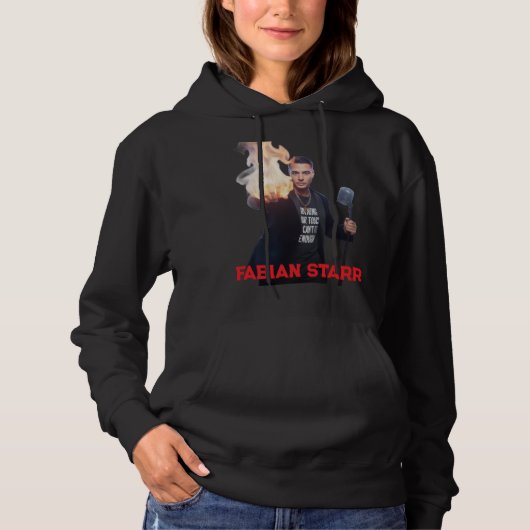 Burning in Your Touch ブラックTシャツ - Fabian Starr パーカ (正面)