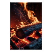 Burning Logs – Glowing Fire and Sparks Poster ポスター (正面)