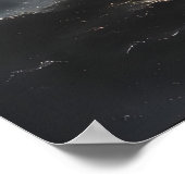 Burning Pirate Ship in Stormy Ocean Gothic Nautica ポスター (角)