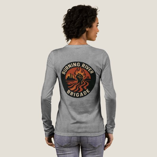 Burning river brigade long sleeve トライブレンドTシャツ (背面全体)