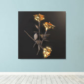 Burning Roses – Golden Elegance キャンバスプリント (インサイチュ (ウッドフロア))