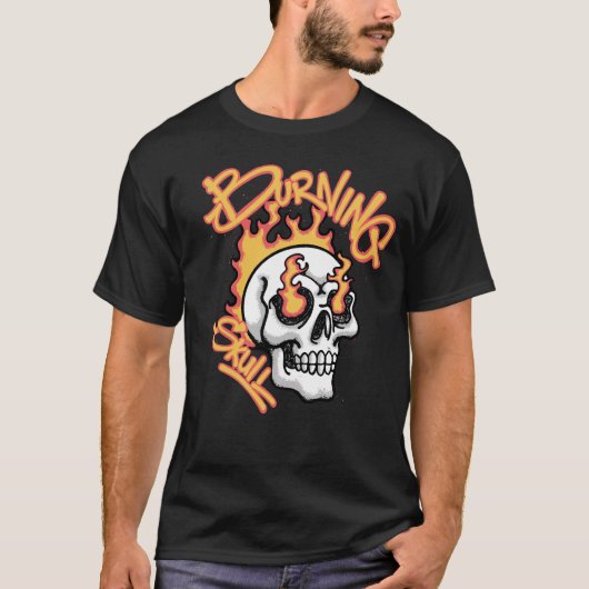 Burning Skull Streetwear Tシャツ (正面)