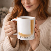 Burnished Luxe Brushed Gold Stripe Ceramic Mug コーヒーマグカップ