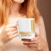 Burnished Luxe Brushed Gold Stripe Ceramic Mug コーヒーマグカップ
