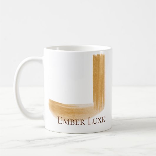 Burnished Luxe Brushed Gold Stripe Ceramic Mug コーヒーマグカップ (左)