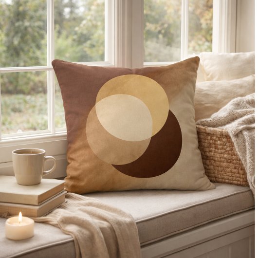 Burnished Luxe Ivory & Gold Overlap Throw Pillow クッション