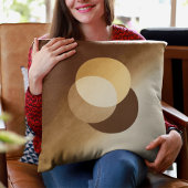 Burnished Luxe Ivory & Gold Overlap Throw Pillow クッション