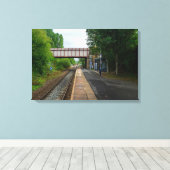 Burnley Barracks Railway - Lancashire Railways キャンバスプリント (インサイチュ (ウッドフロア))