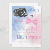 BurnoutsまたはBowsジェンダーがパーティの招待状を明らかにする 招待状 (正面/裏面)