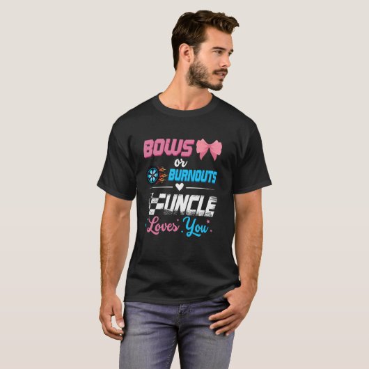 BurnoutsまたはBowsジェンダーがパーティー発表を明らかにする Tシャツ (正面フル)