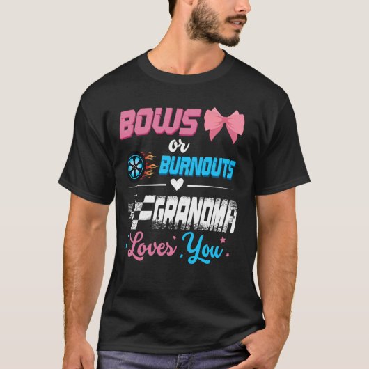 BurnoutsまたはBowsジェンダーがパーティー発表を明らかにする Tシャツ (正面)