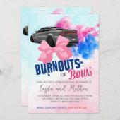 BurnoutsまたはBowsジェンダーの表示招待状 招待状 (正面/裏面)