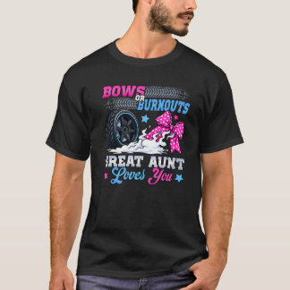 Burnouts or Bows Gender Reveal Party Announcement  Tシャツ