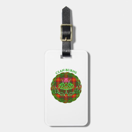 Burns Scottish Tartan Celtic Thistle ラゲッジタグ (正面縦)