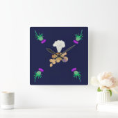 Burns supper スクエア壁時計 (ホーム)