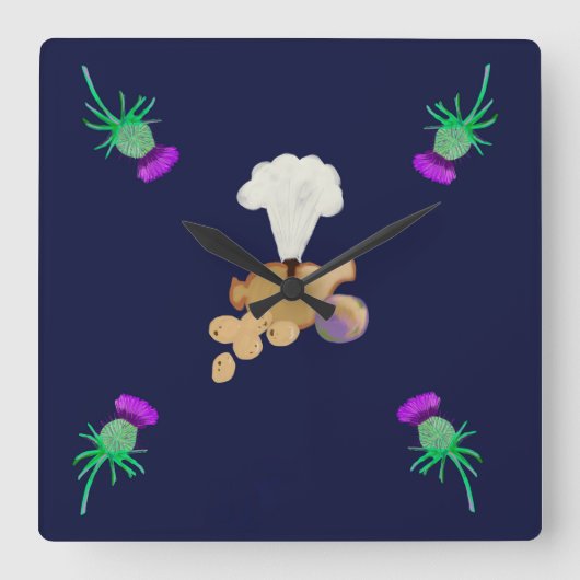 Burns supper スクエア壁時計 (正面)