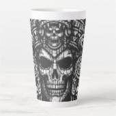 BurnsInHellによるアステカのドクロの冠 カフェラテマグ (正面)