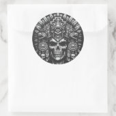 BurnsInHellによるアステカのドクロの冠 ラウンドシール (バッグ)