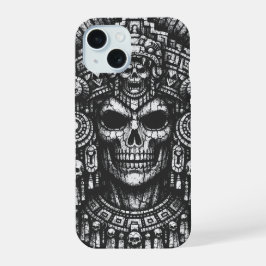 BurnsInHellによるアステカのドクロの冠 iPhone 15ケース