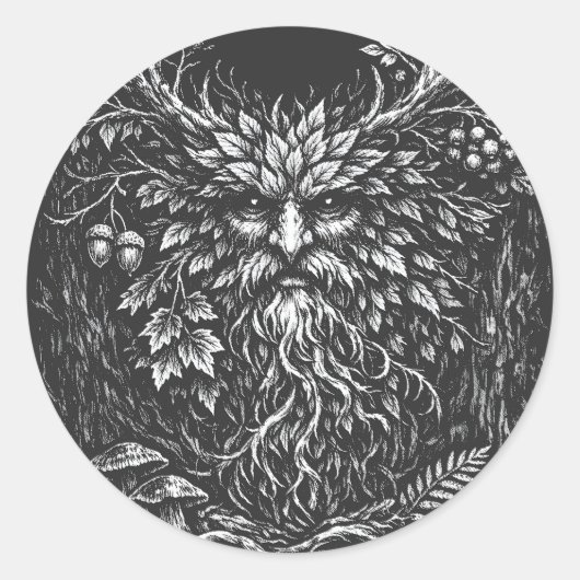 BurnsInHellによるグリーンマン ラウンドシール (正面)