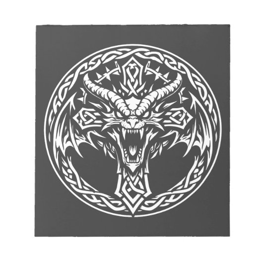 BurnsInHellによるケルトドラゴンエンブレム ノートパッド (正面)