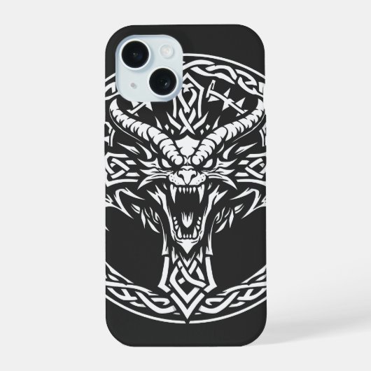 BurnsInHellによるケルトドラゴンエンブレム iPhone 15ケース (裏面)