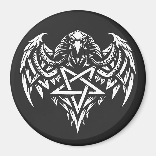 BurnsInhellによるスカルペンタグラムトライバル マグネット (正面)