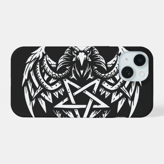 BurnsInhellによるスカルペンタグラムトライバル iPhone 15ケース (裏面横)