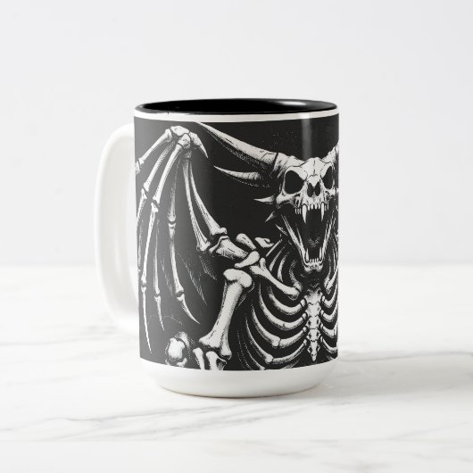 BurnsInHellによるスケルトンドラゴン ツートーンマグカップ (正面左)