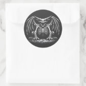 BurnsInHellによるスケルトンドラゴン ラウンドシール (バッグ)
