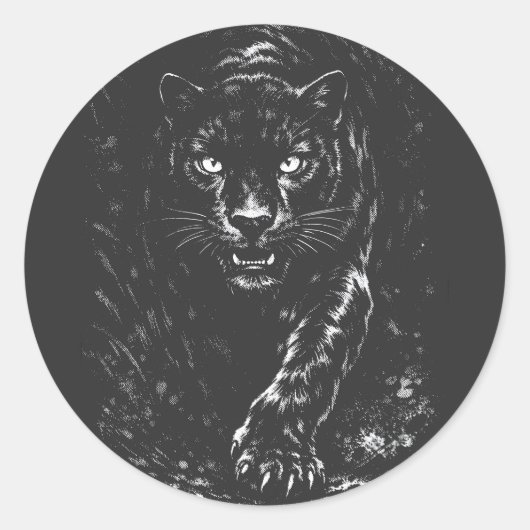 BurnsInHellによるブラックパンサー ラウンドシール (正面)