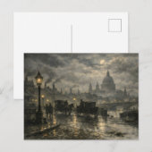 BurnsInHellによるヴィクトリア時代のロンドンの夜景 ポストカード (正面/裏面)