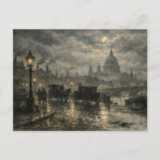 BurnsInHellによるヴィクトリア時代のロンドンの夜景 ポストカード