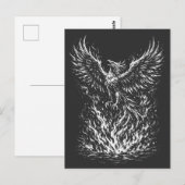 BurnsInHellによる炎から蘇るフェニックス ポストカード (正面/裏面)