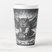 BurnsInHellによる翼ある梟の番人 カフェラテマグ (正面)