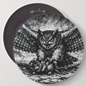 BurnsInHellによる翼ある梟の番人 缶バッジ (正面&裏面)