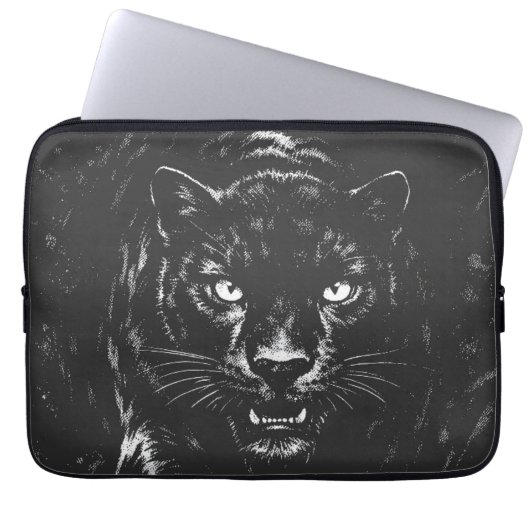 BurnsInHellによるBlack Panther ラップトップスリーブ (正面)